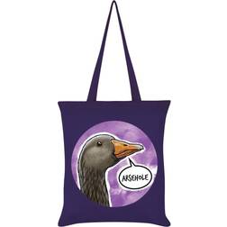 Cute But Abusive Arsehole Goose Tote Bag (One Size) (Purple/Brown/White)