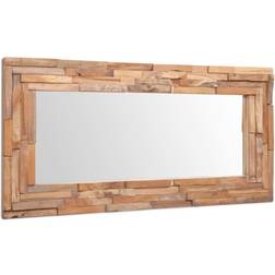 vidaXL Decorative Teak 120x60 cm Rectangular Wall Mirror