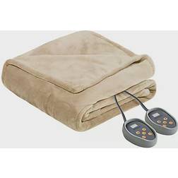 Beautyrest Heated Microlight to Berber Blankets Beige (213.36x157.48)