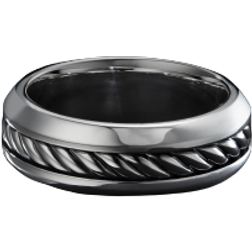 David Yurman Cable Inset Band Ring - Silver