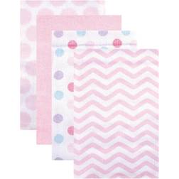 Luvable Friends Flannel Receiving Blankets 4-pack Pink Dots