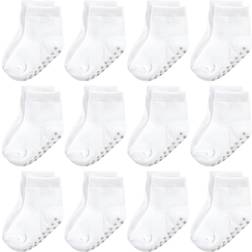 Touched By Nature Organic Cotton Socks with Non-Skid Gripper for Fall Resistance - White (10763177)