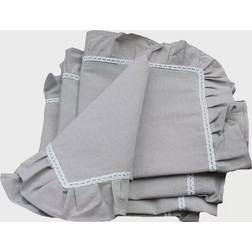 Xia Home Fashions Ruffle Trim Lace Place Mat Gray (50.8x35.56cm)