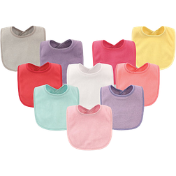 Hudson Drooler Bibs with Waterproof Lining 10-pack Girl Solids