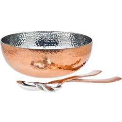 Godinger 19417 Hammered With Server, Copper Salad Bowl