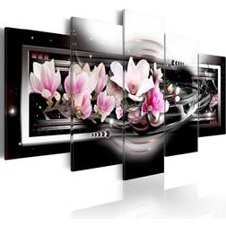 Arkiio Magnolias on a black background 200x100 Tavla 200x100cm