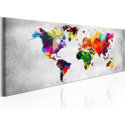 Arkiio World Map Coloured Revolution 150x50 Tavla