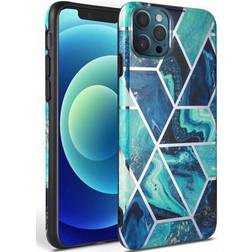 Tech-Protect iPhone 12/12 Pro Skal Marble Blå