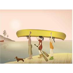 Vissevasse Children Canoe 50x70 cm Plakat