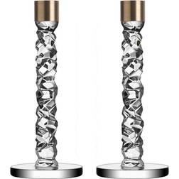 Orrefors Carat Large Candlestick 11.8" 2pcs