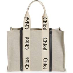 Chloé Large Woody Tote Bag - White/Blue