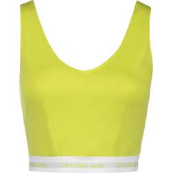 Calvin Klein Milano Jersey Cropped Top - Lemon Lime