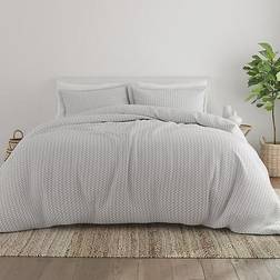 Becky Cameron Puffed Chevron Duvet Cover Gray (284.48x248.92)