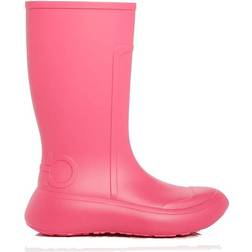 Ferragamo Gancini Low Wedge Rain Boots W - Hot Pink