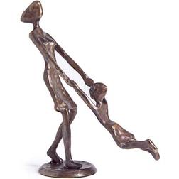 Danya B Mother Playing & Swinging Child Cast Bronze Sculpture Figurine 17.8cm