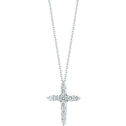 Roberto Coin Tiny Treasures Cross Pendant Necklace - White Gold/Diamond