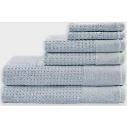 Madison Park Waffle Bath Towel Blue (137.16x71.12)