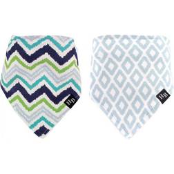 Hudson Bandana Bib 2-pack Blue Chevron