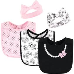 Hudson Cotton Bib and Headband or Caps Set 5-pack Toile