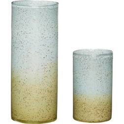 Hübsch Shimmer Blue/Glitter (set of 2) ø12h20, ø14xh35cm Vase