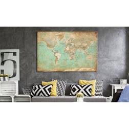 Arkiio World Map Celadon Journey 120x80 Tavla