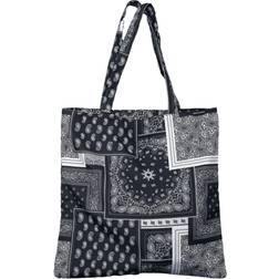 Urban Classics Bandana Patchwork Print Tote Bag Cloth Bag black white