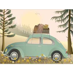 Vissevasse VW Beetle Green Plakat 70x50cm