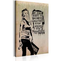 Arkiio Graffiti Slogan by Banksy 80x120 Tavla