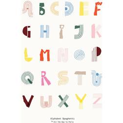 Paper Collective Alphabet Spaghetti ENG Multi-colour 50x70 cm Plakat 50x70cm