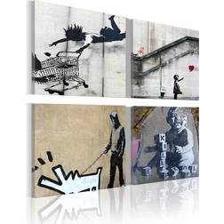 Arkiio Banksy fyra orginal idéer 80x80 Tavla