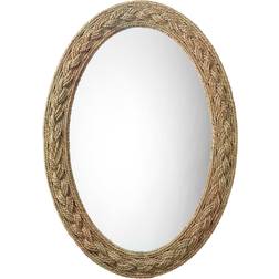 Bloomingdale's Lark Braided Oval Brown Wall Mirror 27.5x40"