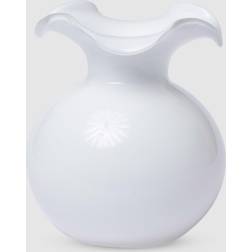 Vietri Hibiscus Glass Small Fluted White Vase