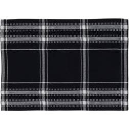 Saro Lifestyle Plaid Place Mat Black (50.8x35.56cm)