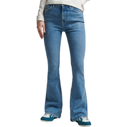 Superdry High Rise Skinny Flare Jeans - Light Blue