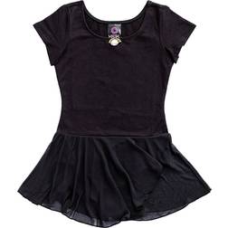 Rainbeau Moves Girl's Short Sleeve Skirted Leotard - Black (RB6533G)