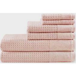 Madison Park Waffle Bath Towel Pink (137.16x71.12)