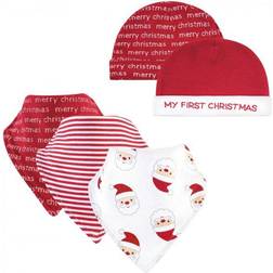 Hudson Cotton Bib and Headband or Caps Set 5-pack Santa