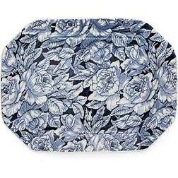 Burleigh Ink Blue Hibiscus Rectangular Platter 34cm Serving Dish