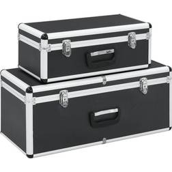 vidaXL Storage Cases 2 pcs Black Aluminium