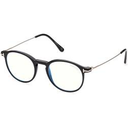 Tom Ford FT 5759-B 001, including lenses, ROUND Glasses, MALE