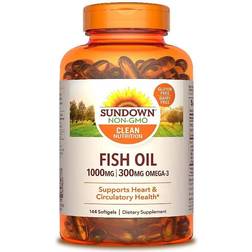 Sundown Naturals, Fish Oil, 1000 mg, 144 Softgels