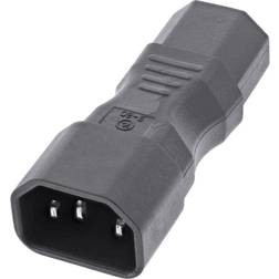 InLine Adapter för strömkontakt IEC 60320 C14 till IEC 60320 C13 10 A Svart