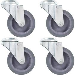 vidaXL 8 pcs Roulettes pivotantes à trou de boulon 75 mm