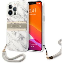 Guess iPhone 13 Pro Max Cover Marble Design Stripe Grå