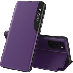Hurtel Eco Leather View Case With Flip Cover And Stand Function For Samsung Galaxy A72 4G Purple