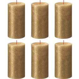 Bolsius Rustic Pillar Shimmer 4 pcs 130x68 mm Gold Candle