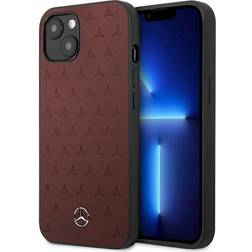 Mercedes Läder Stars Pattern Skal iPhone 13 Röd