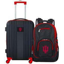 NCAA Mojo Indiana Hoosiers 2-Piece Set Luggage and Backpack, Black