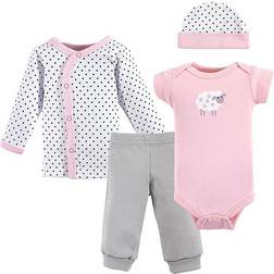 Luvable Friends Preemie Pant Bodysuit Shirt Cap 4-pack - Pink Sheep (10169061)