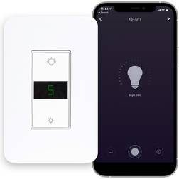 Jonathan Y Smart Lighting Led Display Dimmer Switch With Wifi Remote App Control White White